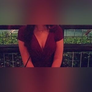 Elegant Burgundy Women's Dress